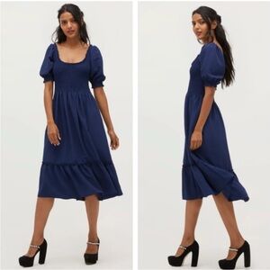 Hill House Navy Blue Midi Dress